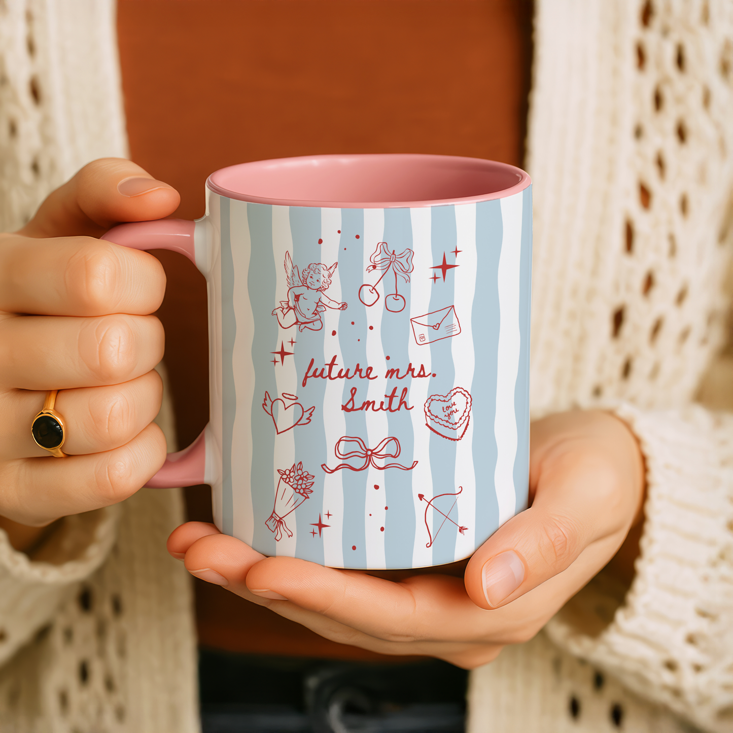 Future Mrs Personalized Mug – Bride To Be Coffee Cup with Custom Last Name, Engagement Gift