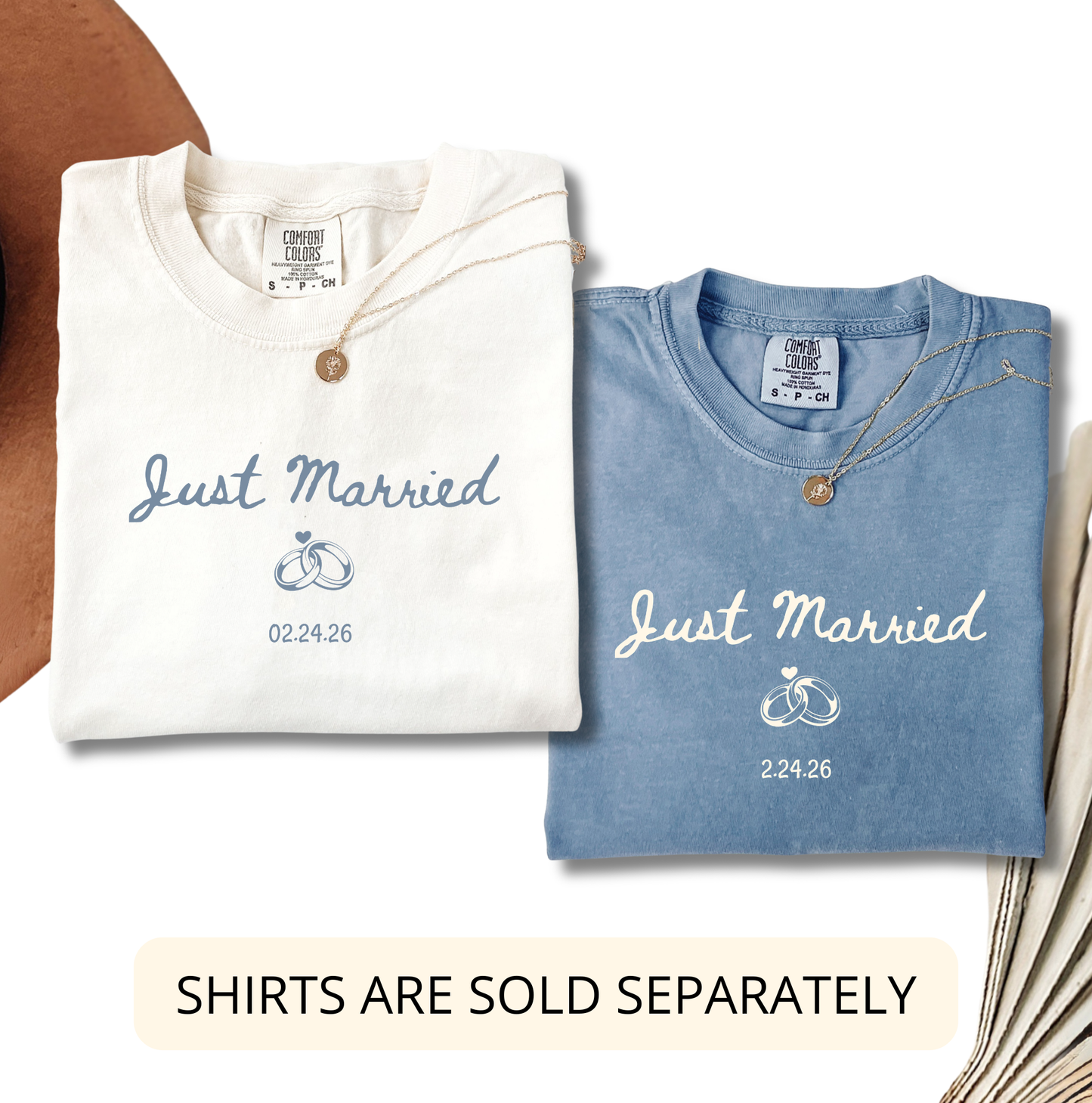 Just Married Comfort Colors Shirt – Newlywed Couple Tee, Honeymoon Shirt, Wedding Gift