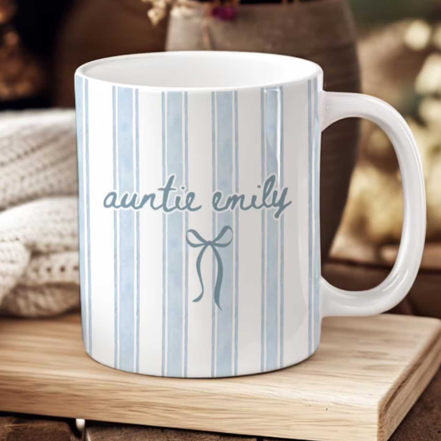 Personalized Auntie Mug with Name | Baby Announcement Gift for Aunt