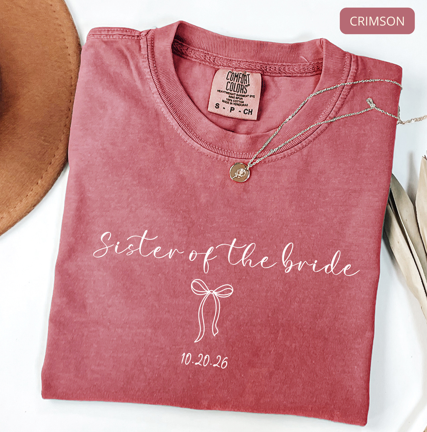 Comfort Colors Sister of the Bride Shirt – Bridal Party Wedding Weekend Tee, Personalized Family Shirt