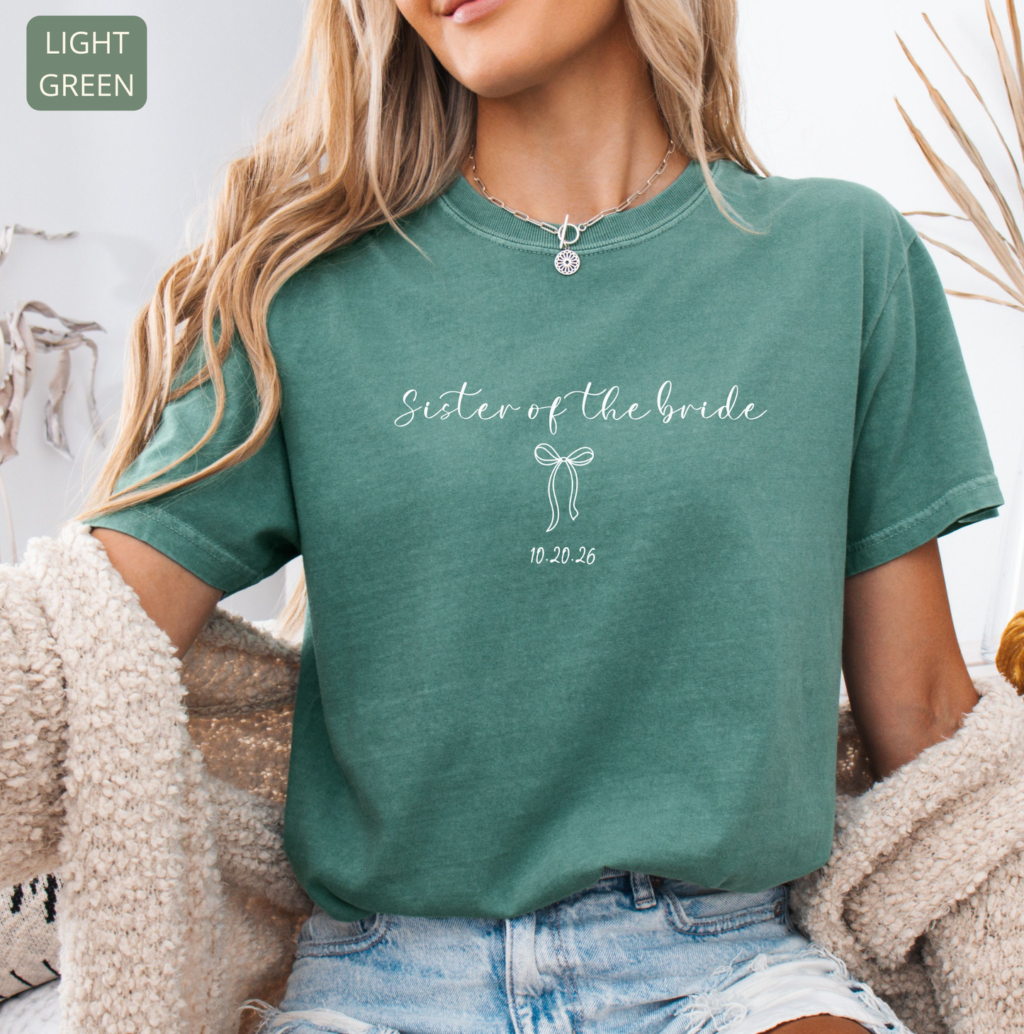 Comfort Colors Sister of the Bride Shirt – Bridal Party Wedding Weekend Tee, Personalized Family Shirt