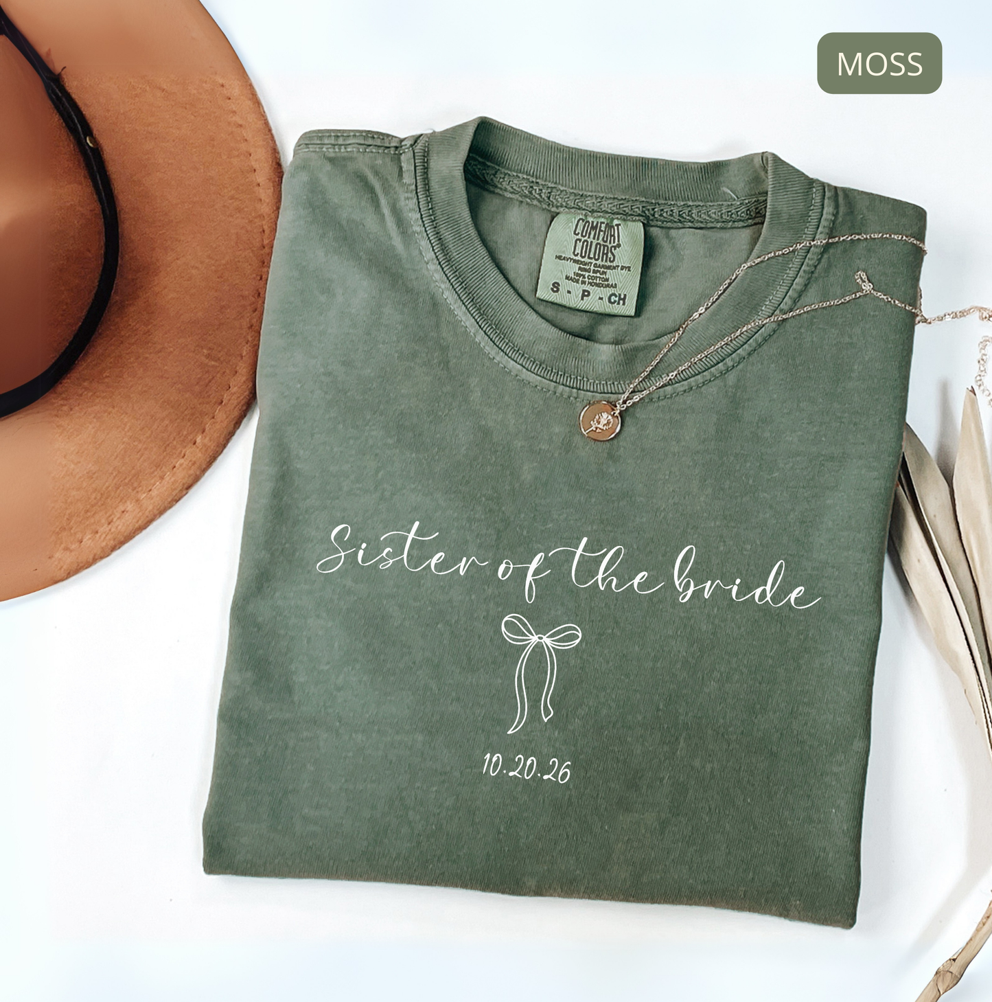 Comfort Colors Sister of the Bride Shirt – Bridal Party Wedding Weekend Tee, Personalized Family Shirt