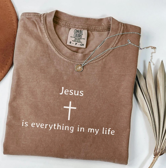 Comfort Colors Jesus Is Everything Shirt – Christian Faith Graphic Tee, Religious Gift for Women and Men