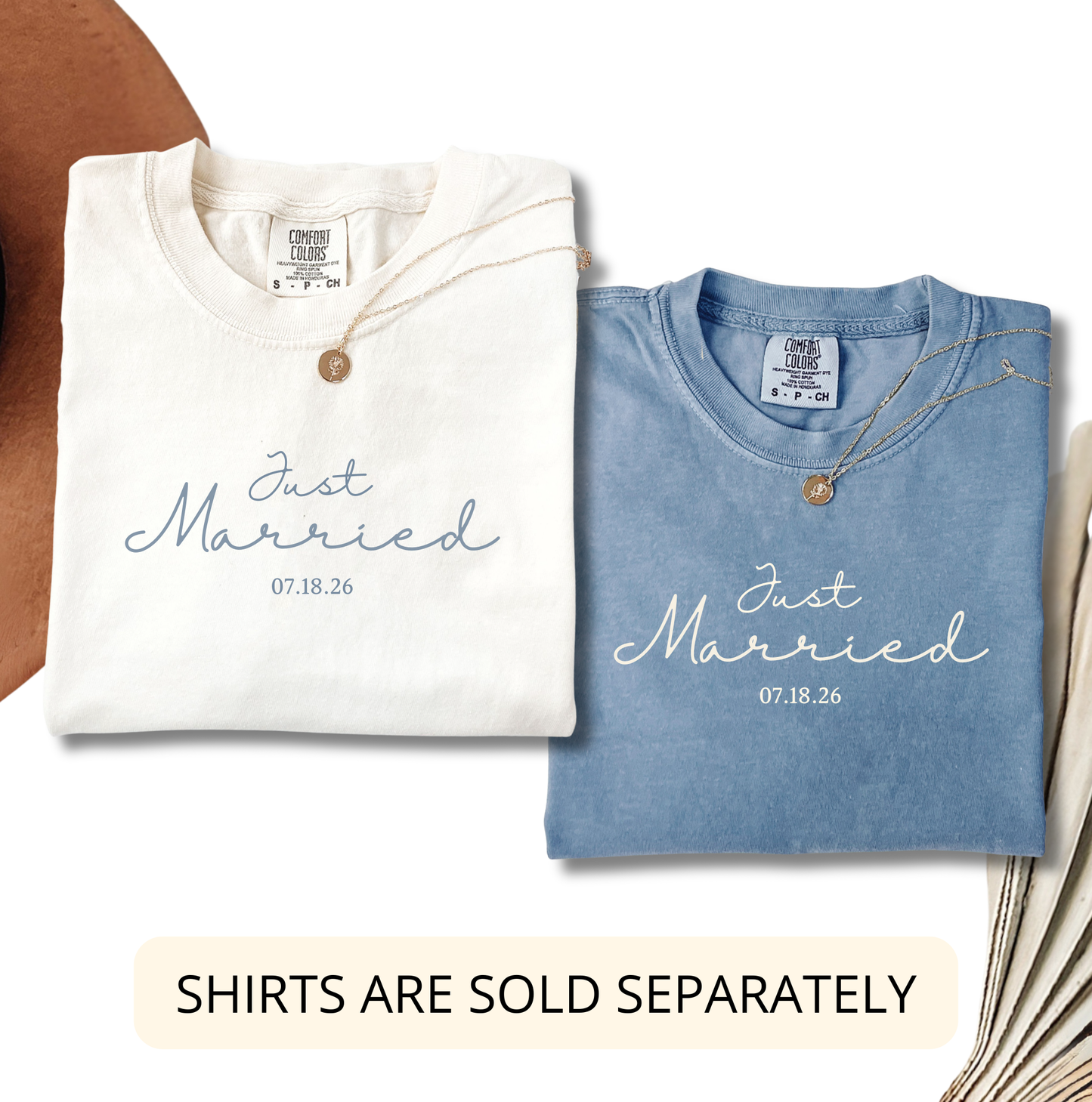 Comfort Colors Just Married Shirt – Wedding Tee for Bride and Groom, Honeymoon Newlywed Gift