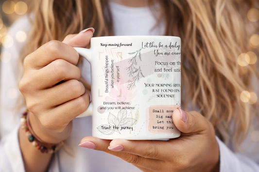 Mental Health Affirmation Mug – Daily Positive Quotes Coffee Cup, Self Care Gift for Women