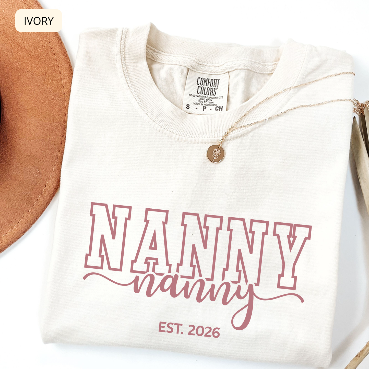 Nanny Comfort Colors Shirt, Personalized Nanny EST Year Shirt, Nanny Gift Idea, Custom Nanny Tee, Babysitter Appreciation Shirt