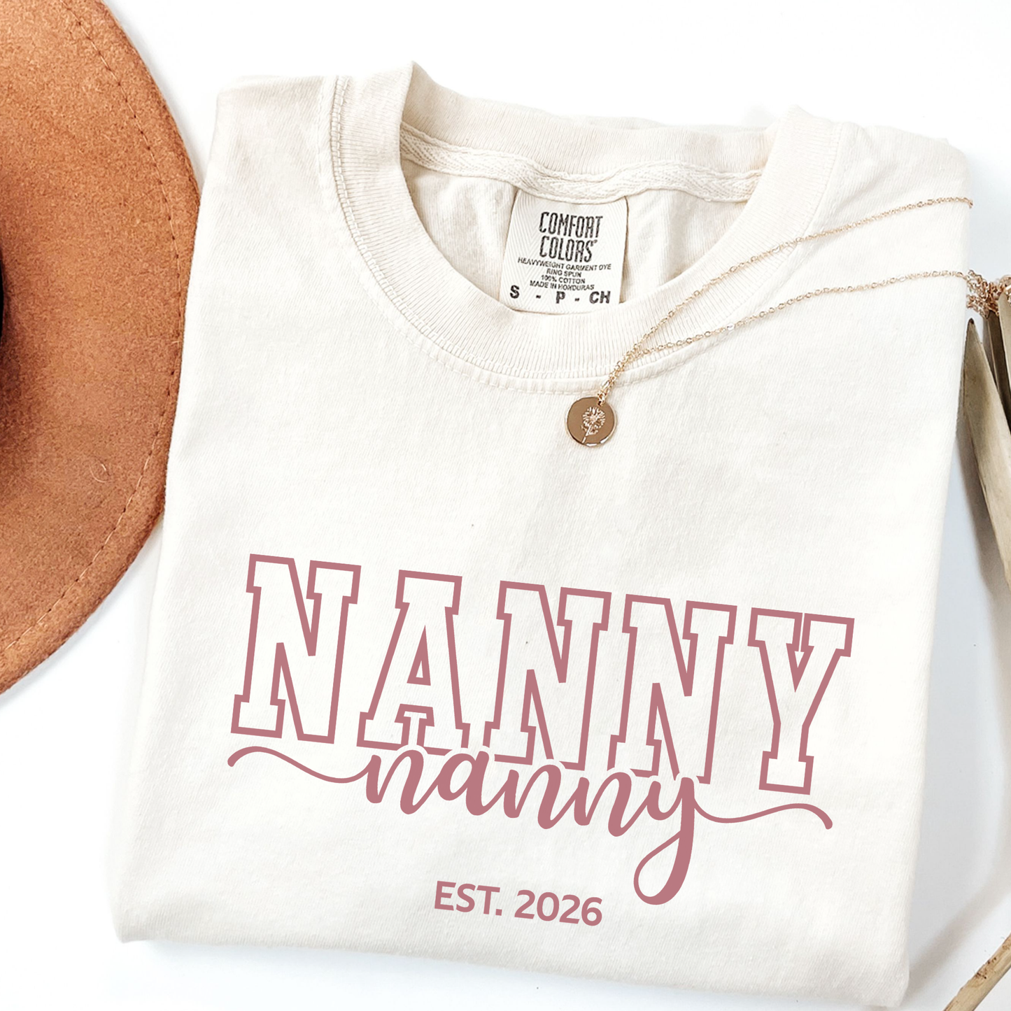Nanny Comfort Colors Shirt, Personalized Nanny EST Year Shirt, Nanny Gift Idea, Custom Nanny Tee, Babysitter Appreciation Shirt