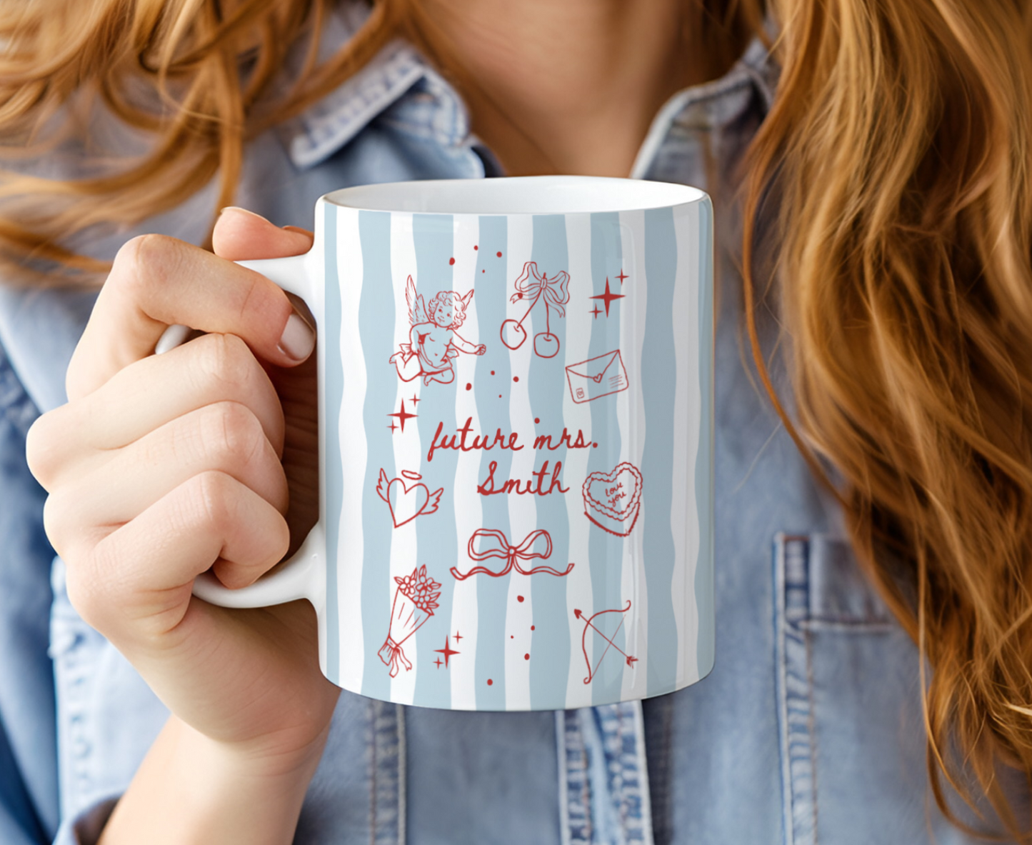 Future Mrs Personalized Mug – Bride To Be Coffee Cup with Custom Last Name, Engagement Gift