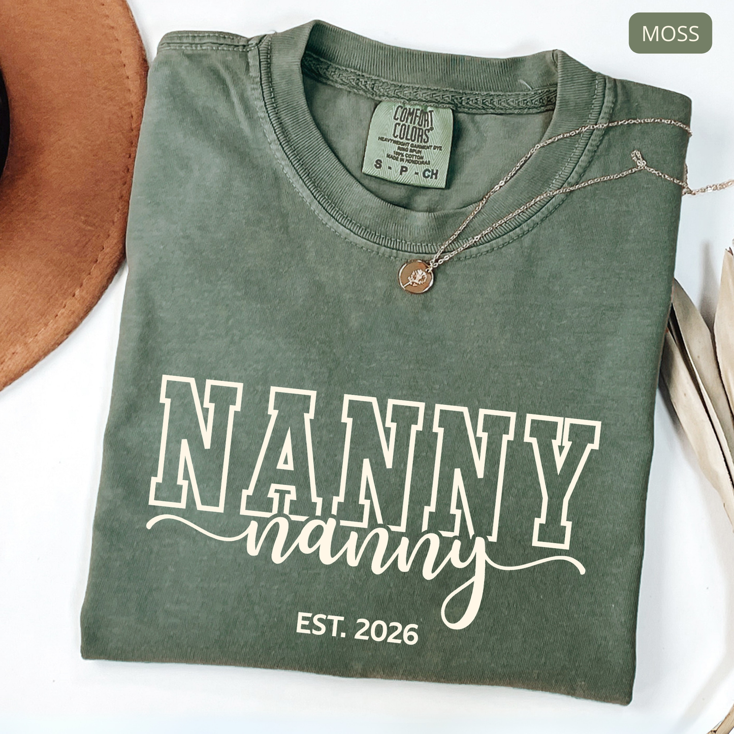 Nanny Comfort Colors Shirt, Personalized Nanny EST Year Shirt, Nanny Gift Idea, Custom Nanny Tee, Babysitter Appreciation Shirt