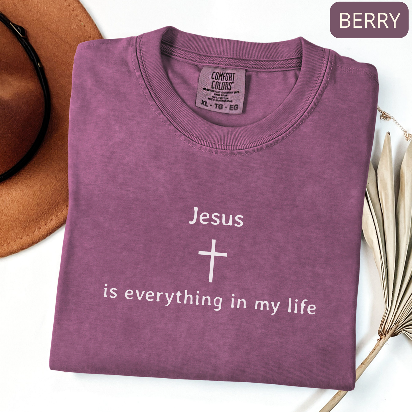Comfort Colors Jesus Is Everything Shirt – Christian Faith Graphic Tee, Religious Gift for Women and Men