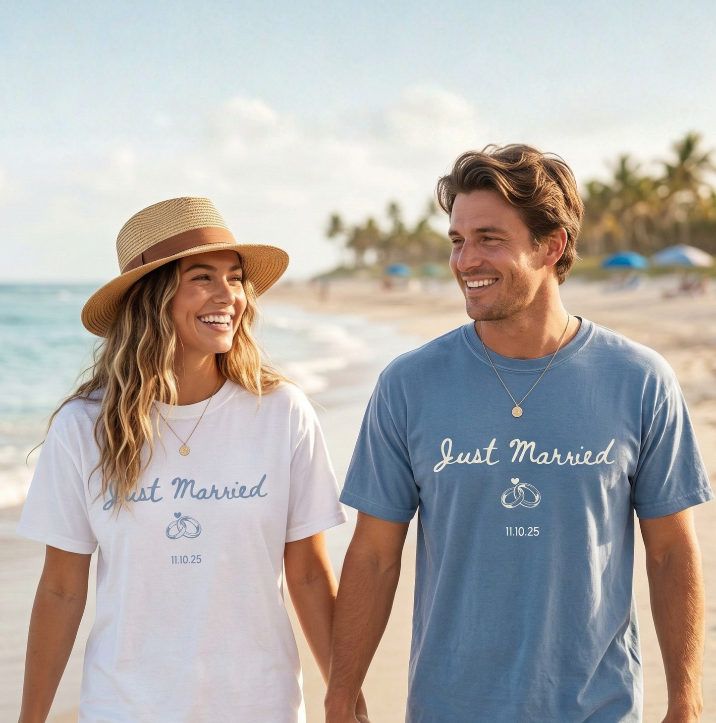 Just Married Comfort Colors Shirt – Newlywed Couple Tee, Honeymoon Shirt, Wedding Gift