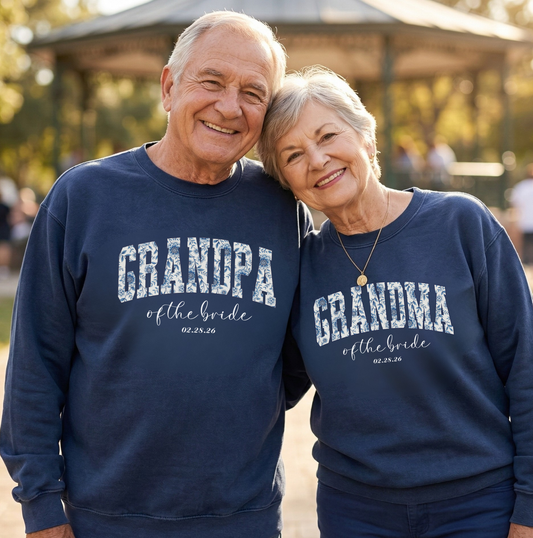 Grandma of the Bride Sweatshirt – Personalized Wedding Crewneck with Custom Date