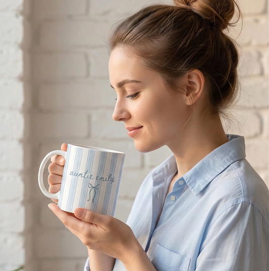 Personalized Auntie Mug with Name | Baby Announcement Gift for Aunt