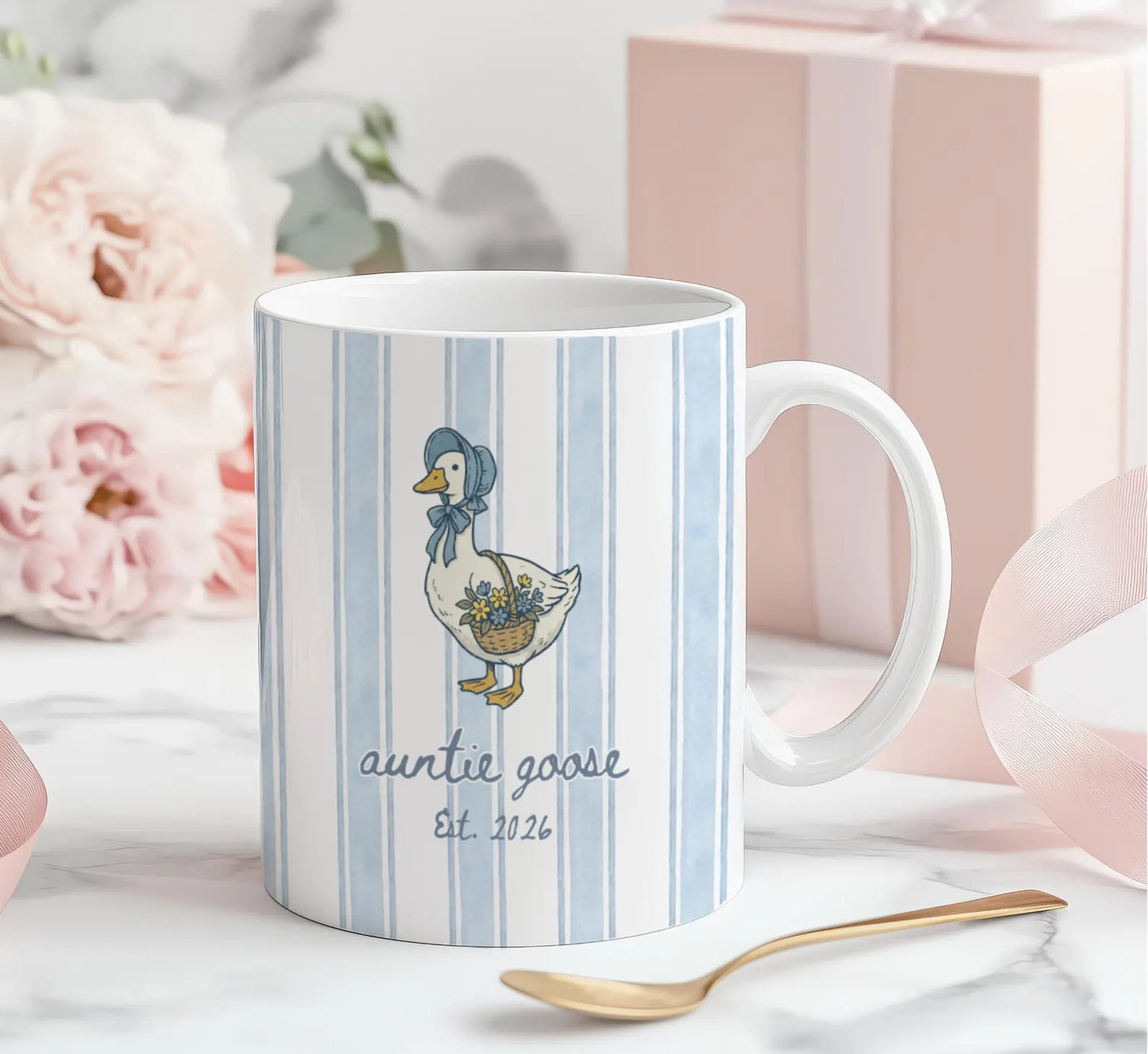 Personalized Auntie Goose Mug – Aunt Est 2026 Gift