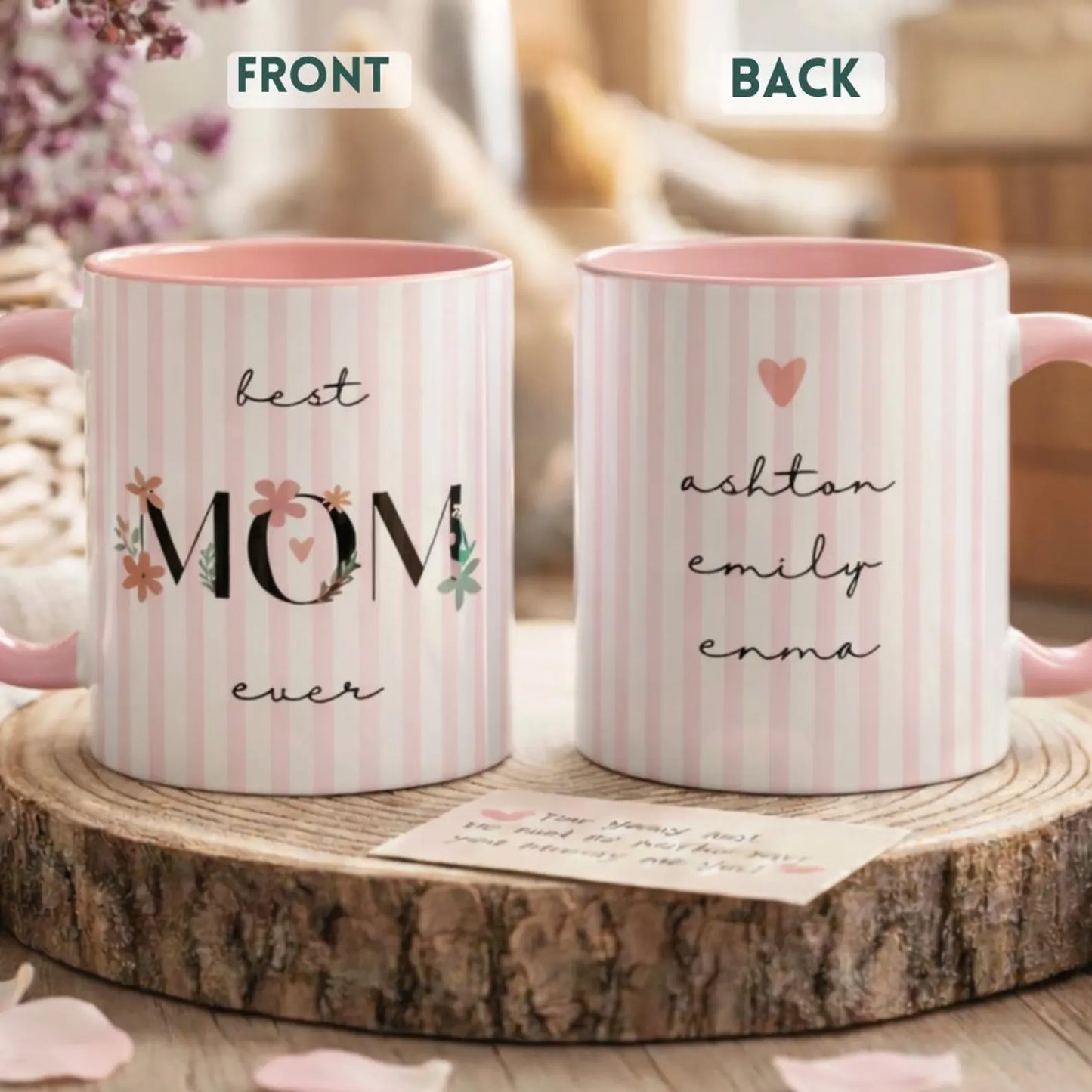 Best Mom Ever Personalized Mug – Custom Coffee Cup with Kids Names, Mother’s Day Gift for Mom