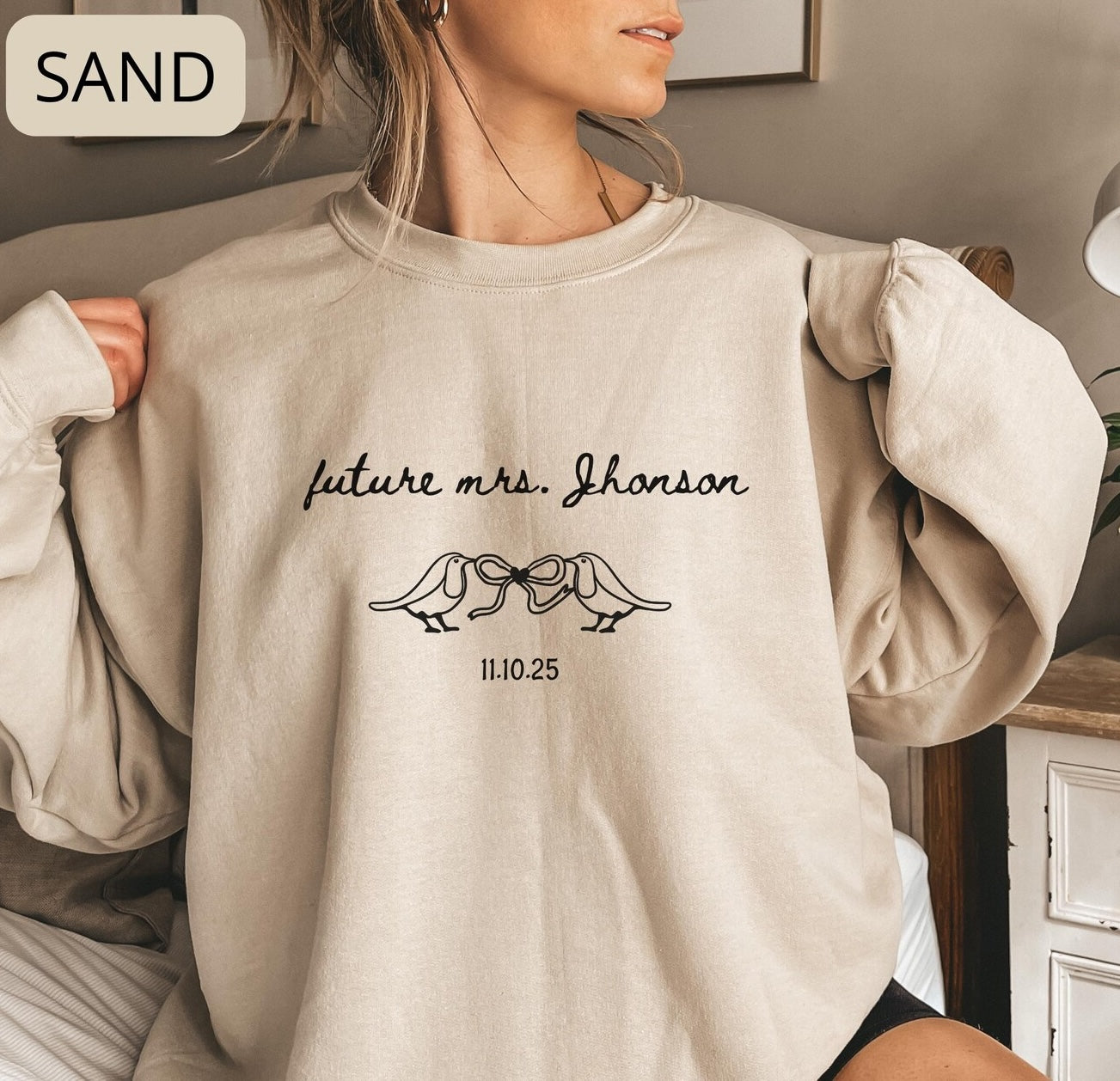 Future Mrs Sweatshirt – Bride To Be Crewneck with Custom Last Name, Bridal Shower Gift for Her