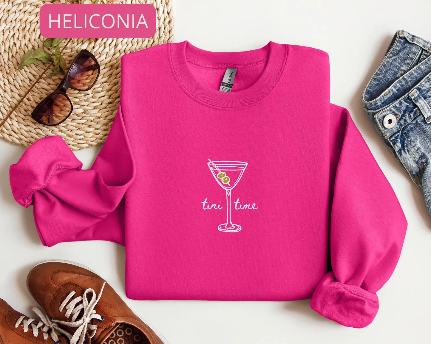 Tini Time Sweatshirt – Martini Graphic Crewneck, Cute Cocktail Sweater for Girls Night Outfit