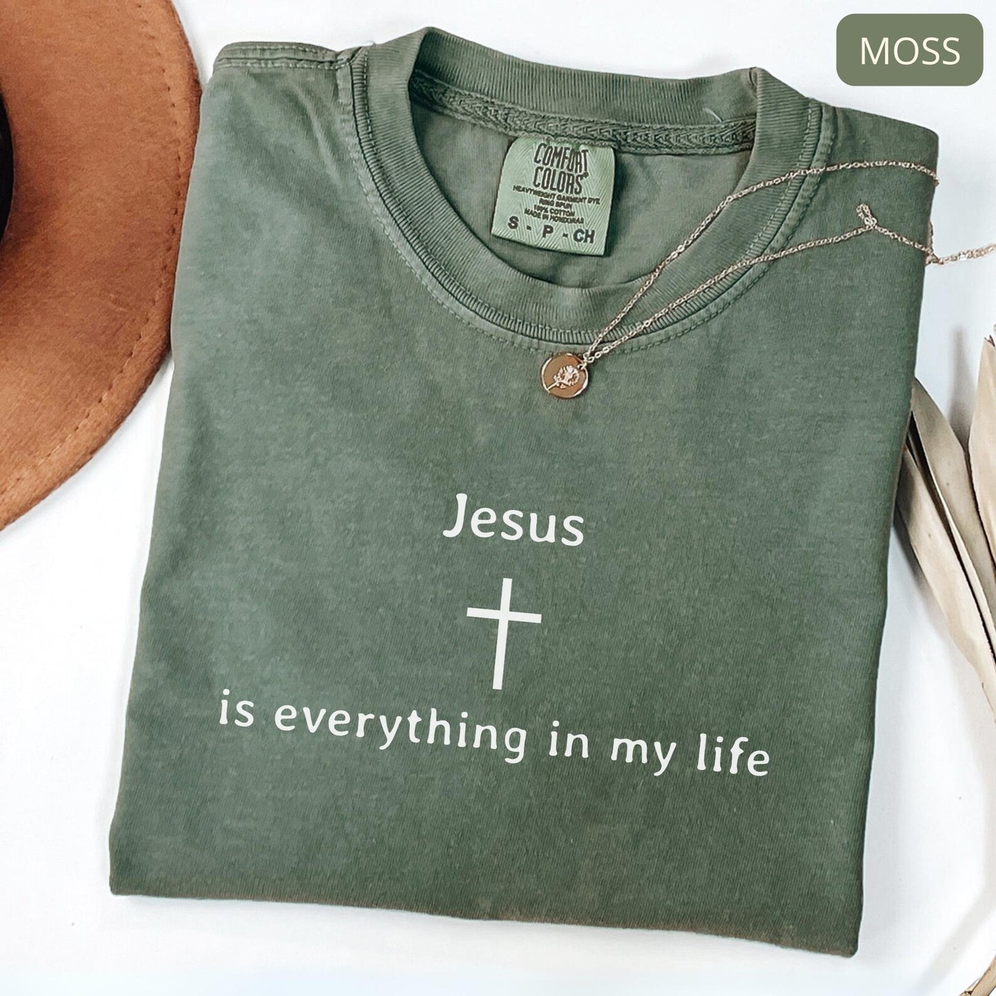 Comfort Colors Jesus Is Everything Shirt – Christian Faith Graphic Tee, Religious Gift for Women and Men
