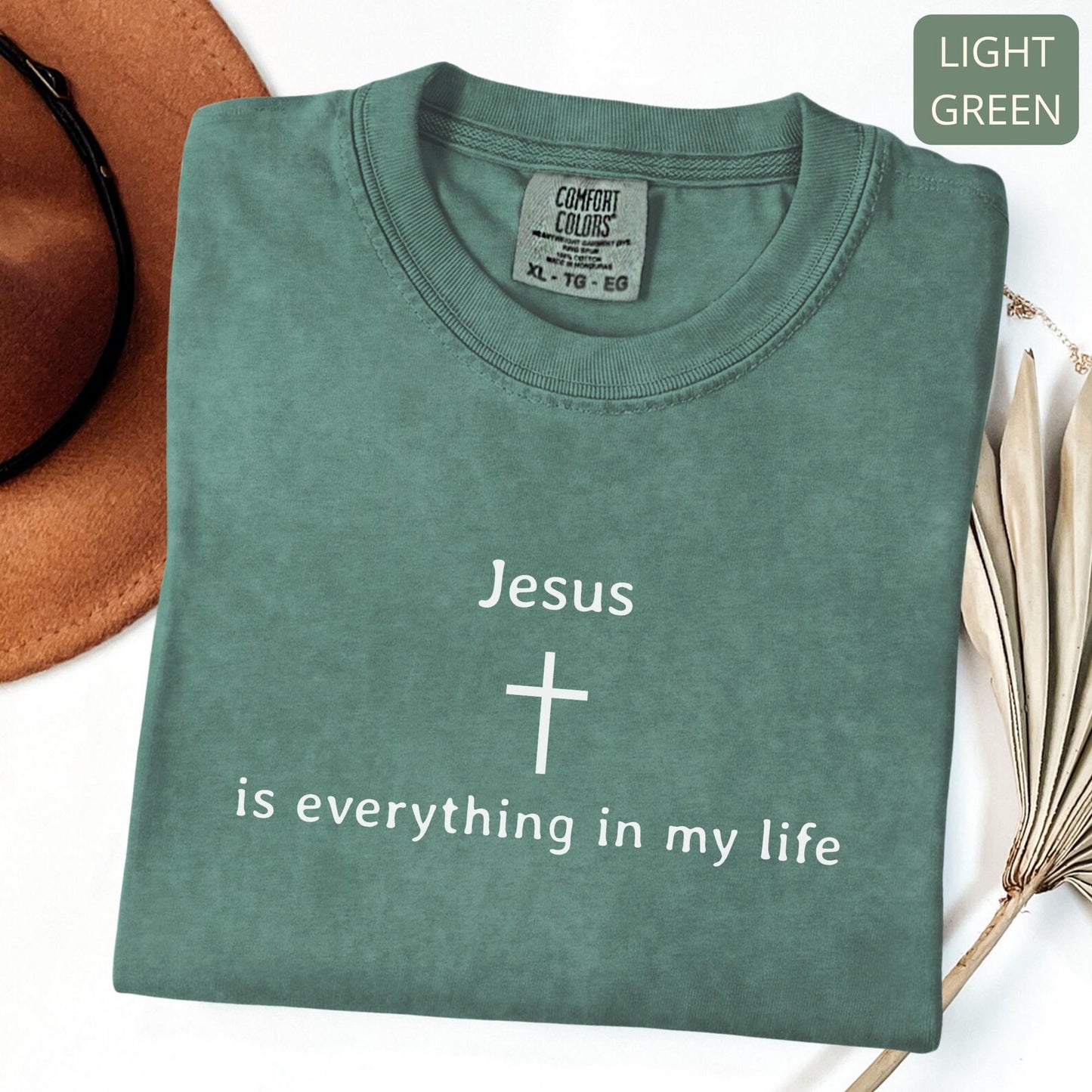 Comfort Colors Jesus Is Everything Shirt – Christian Faith Graphic Tee, Religious Gift for Women and Men