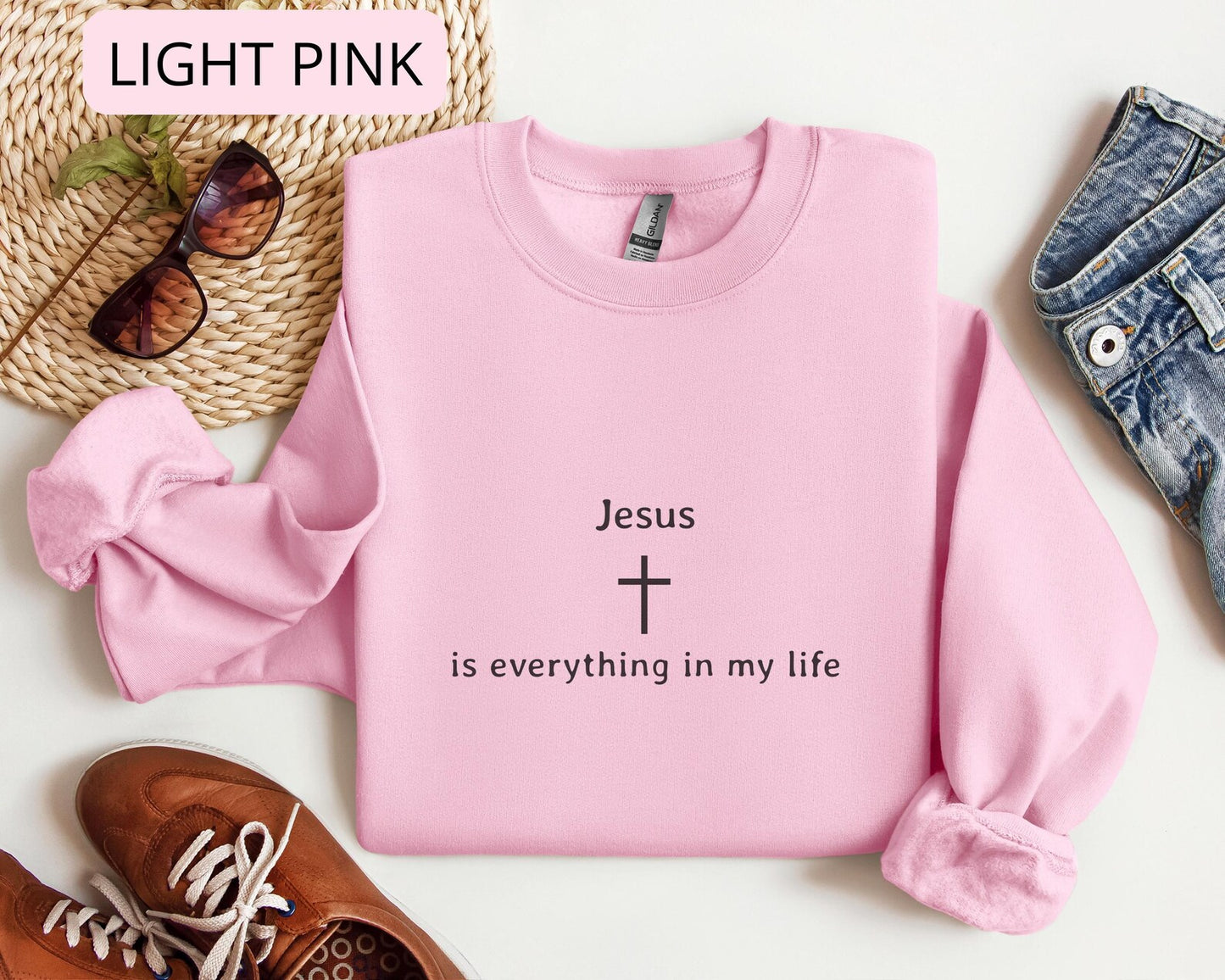 Jesus Is Everything in My Life Sweatshirt – Christian Aesthetic Faith Based Crewneck