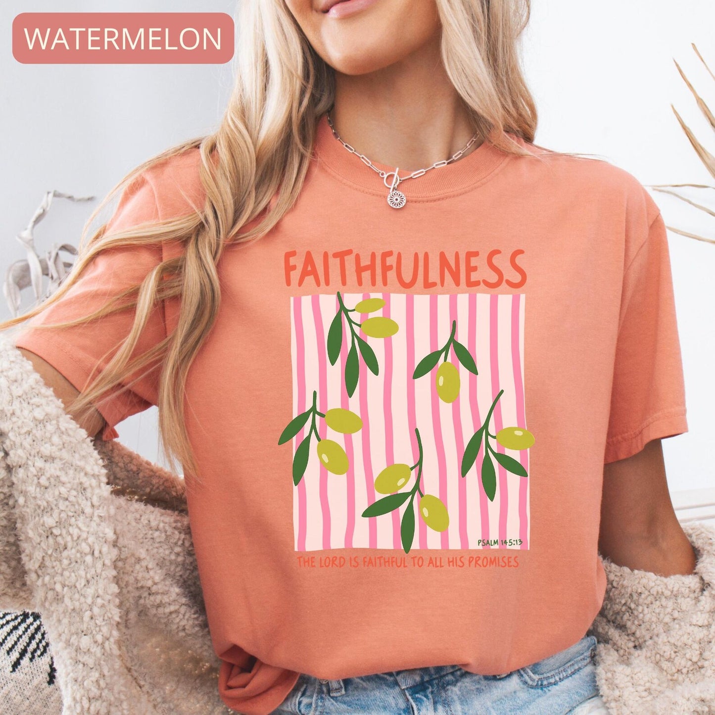 Faithfulness Christian T-Shirt – Floral Bible Verse Tee, Faith Based Shirt for Women