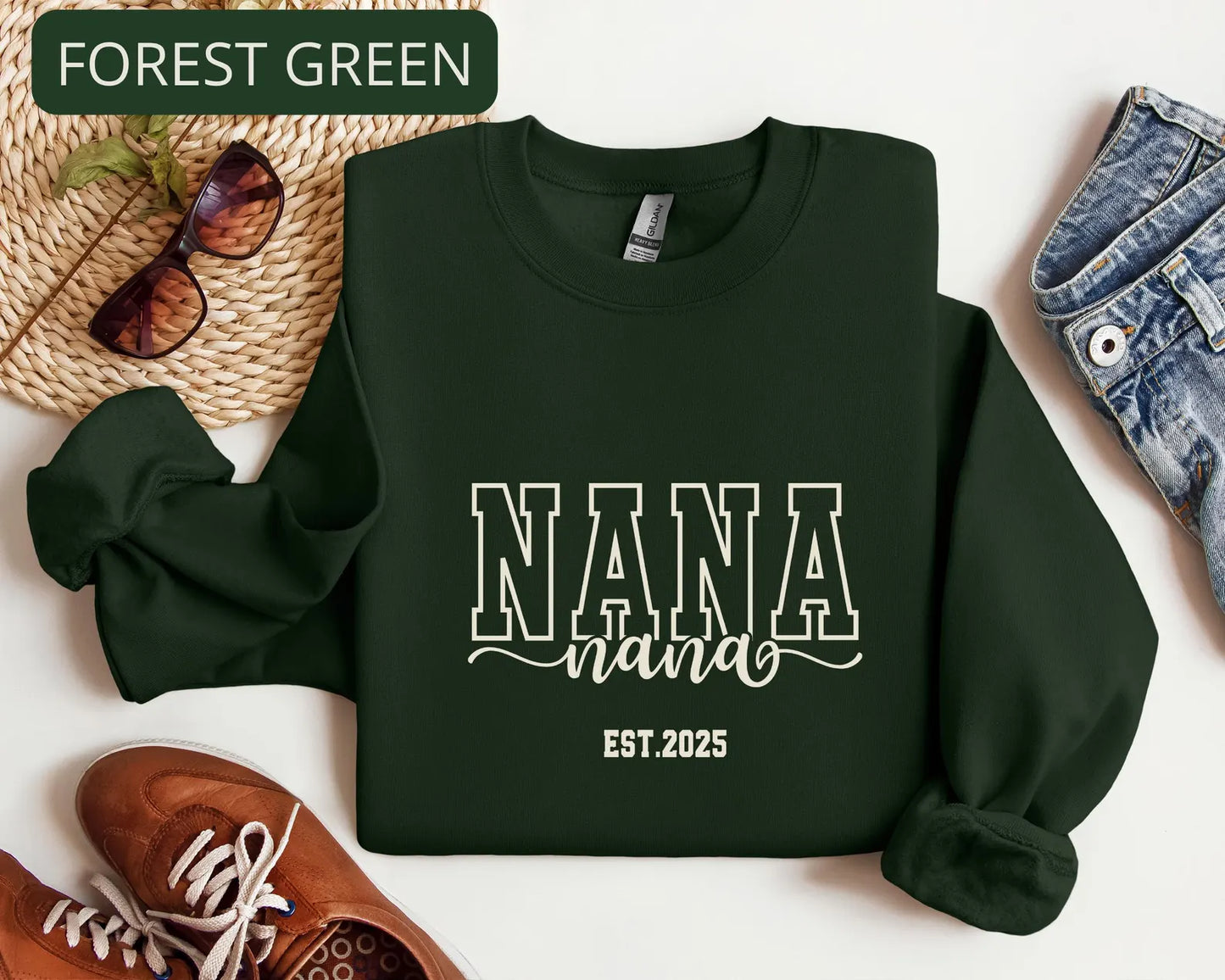 Custom Nana Sweatshirt – Personalized Grandma Crewneck, Nana Gift, New Grandma Gift, Pregnancy Reveal Gift, Cozy Nana Sweater