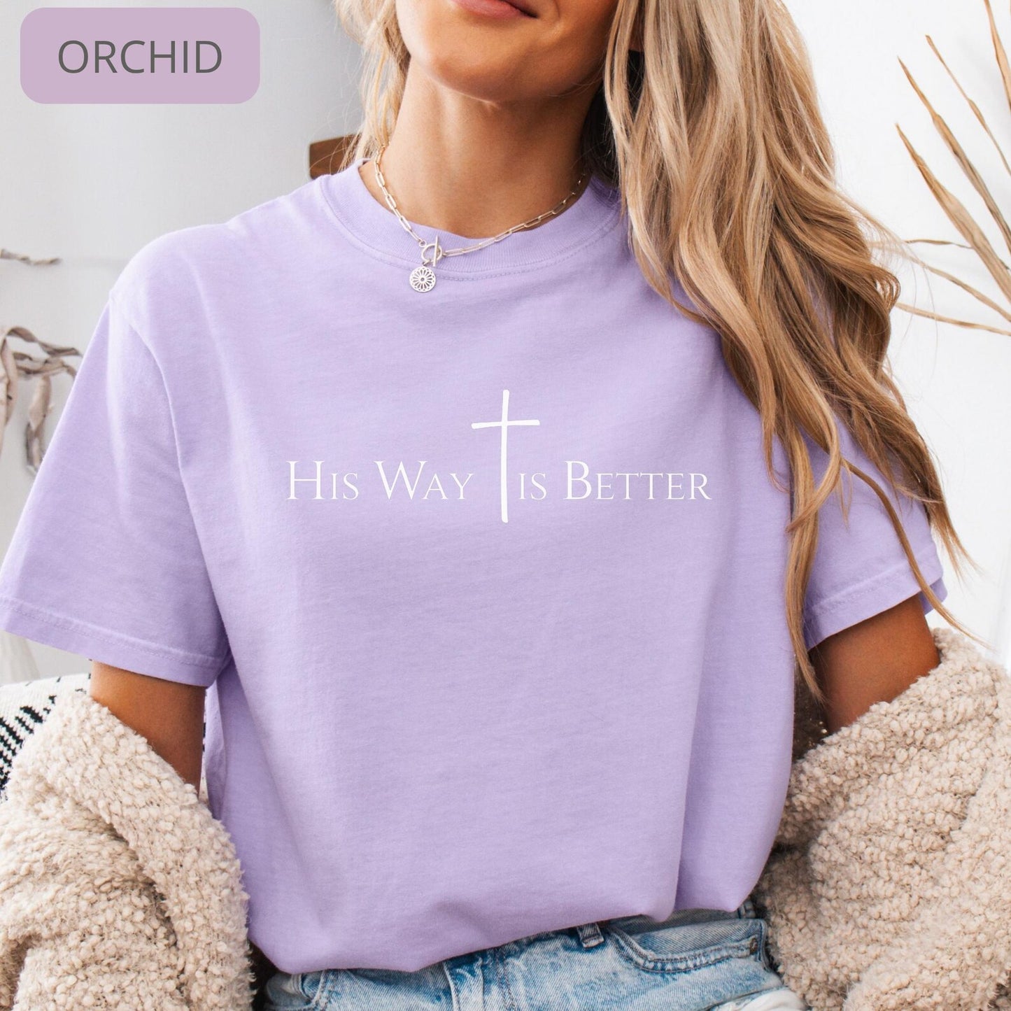 His Way Is Better shirt detail showing clean minimalist design
