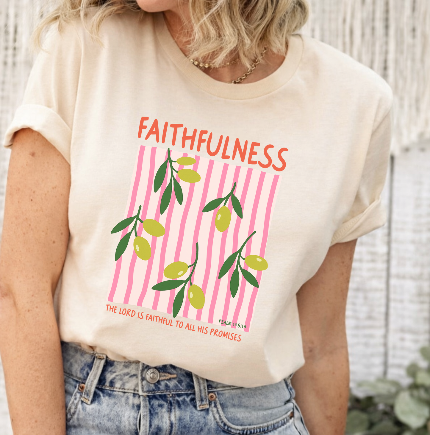 Faithfulness Christian T-Shirt – Floral Bible Verse Tee, Faith Based Shirt for Women