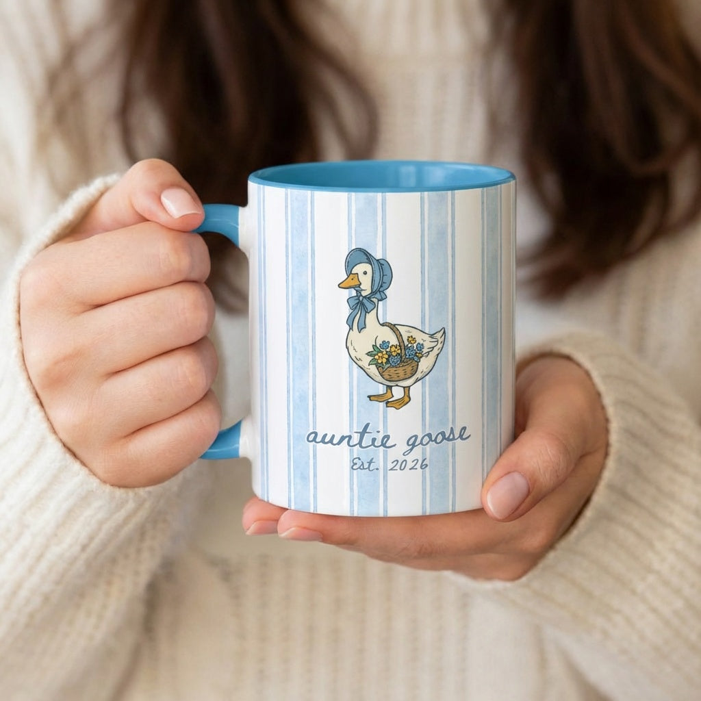 Personalized Auntie Goose Mug – Aunt Est 2026 Gift