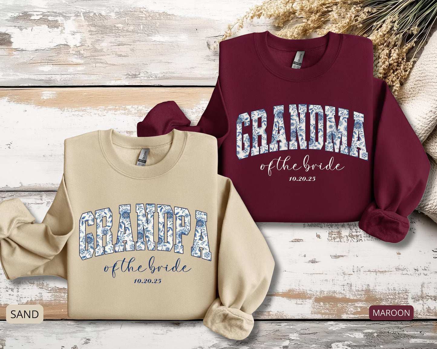 Grandma of the Bride Sweatshirt – Personalized Wedding Crewneck with Custom Date