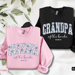 Grandma of the Bride Sweatshirt – Personalized Wedding Crewneck with Custom Date