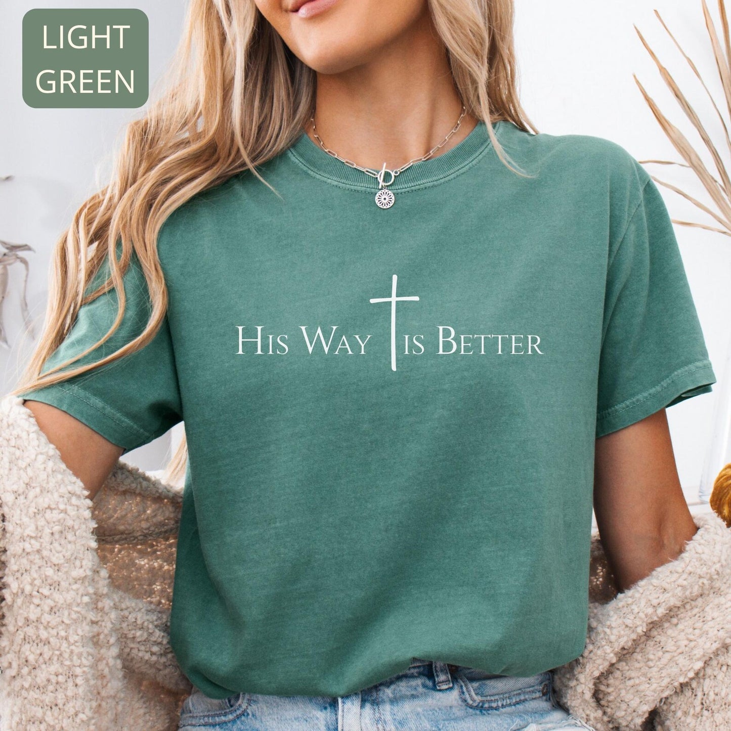 Religious faith shirt with cross design simple modern aesthetic