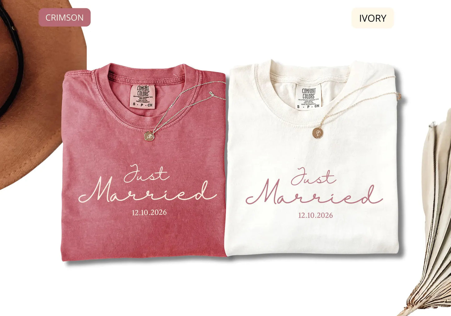 Comfort Colors Just Married Shirt – Wedding Tee for Bride and Groom, Honeymoon Newlywed Gift