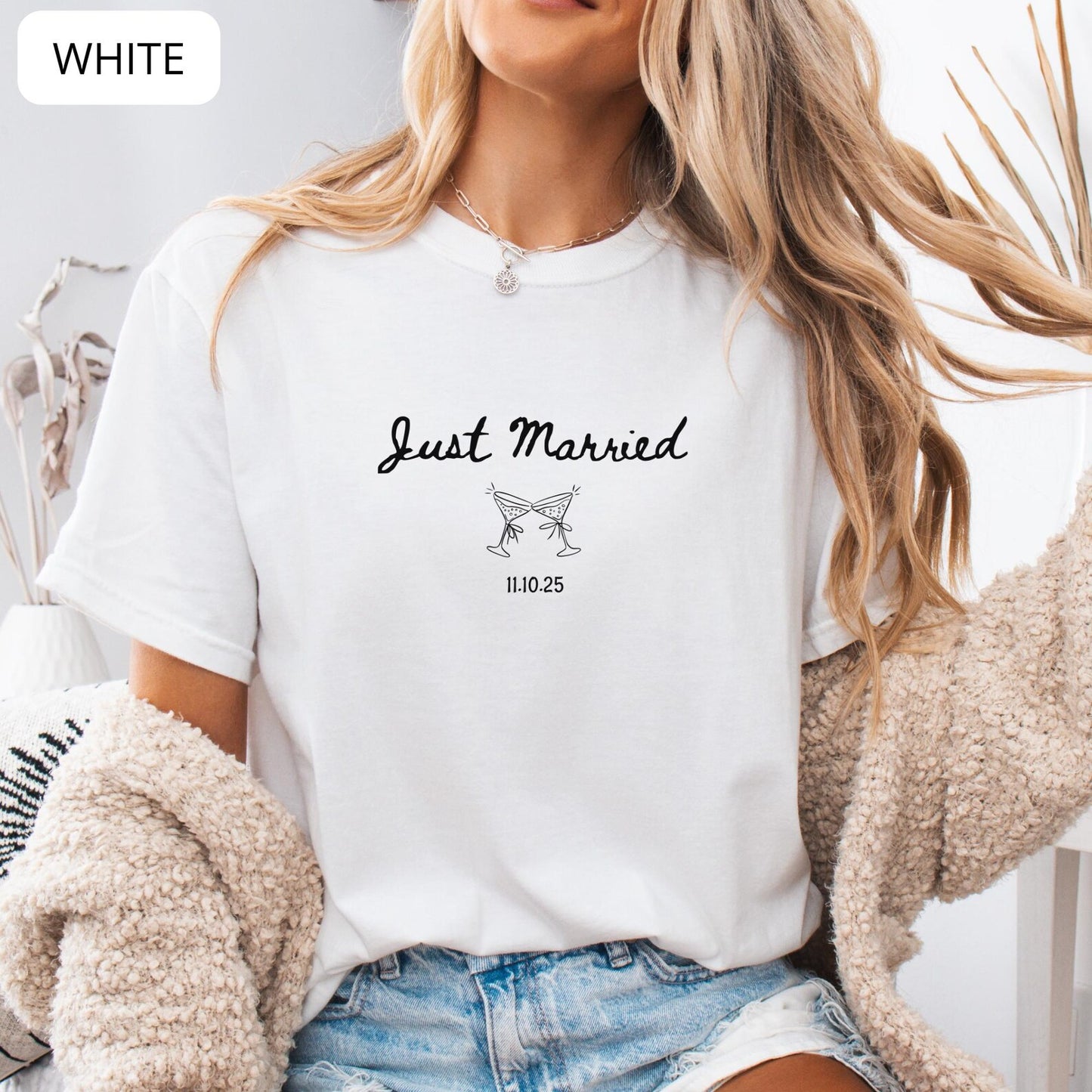 Just Married Comfort Colors Shirt – Newlywed Couple Tee, Honeymoon Shirt, Wedding Gift