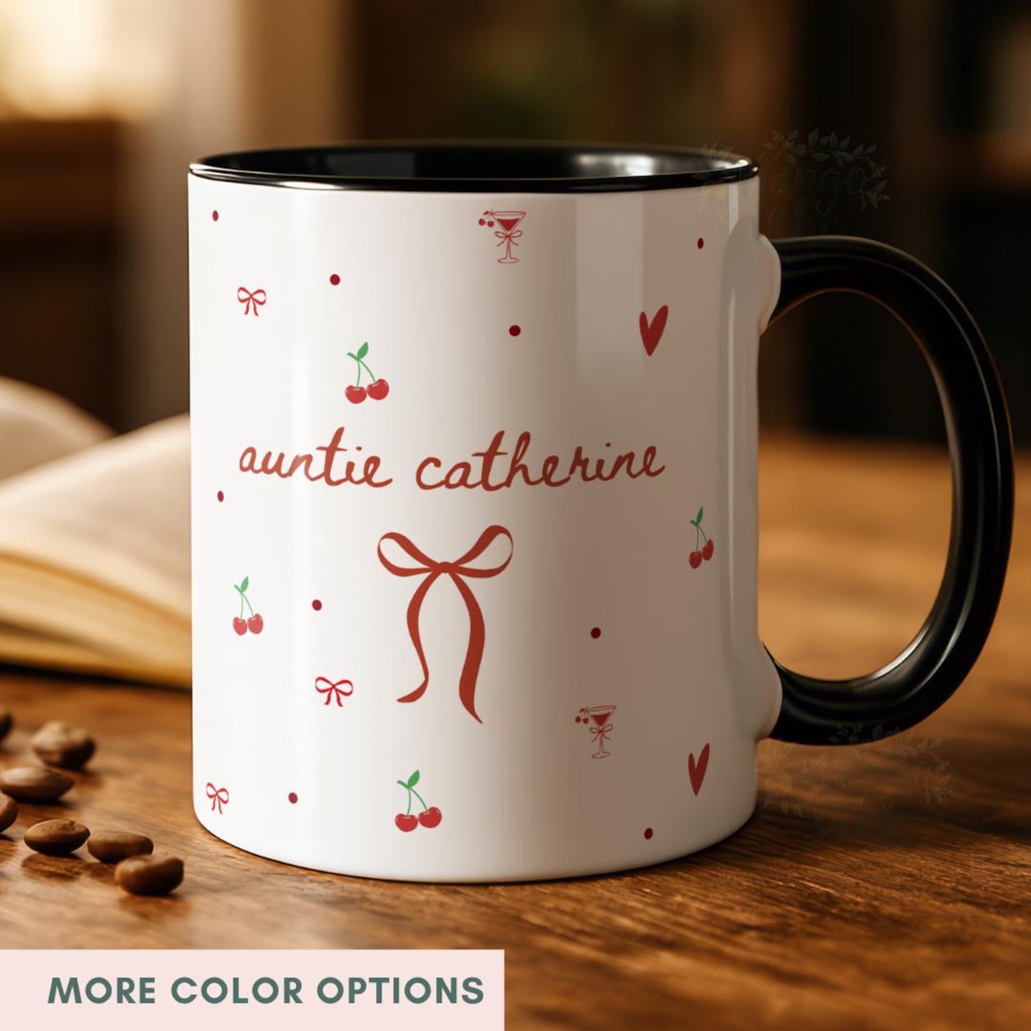 Custom Auntie Mug – Personalized Name Coffee Cup, Pregnancy Reveal Gift for New Aunt