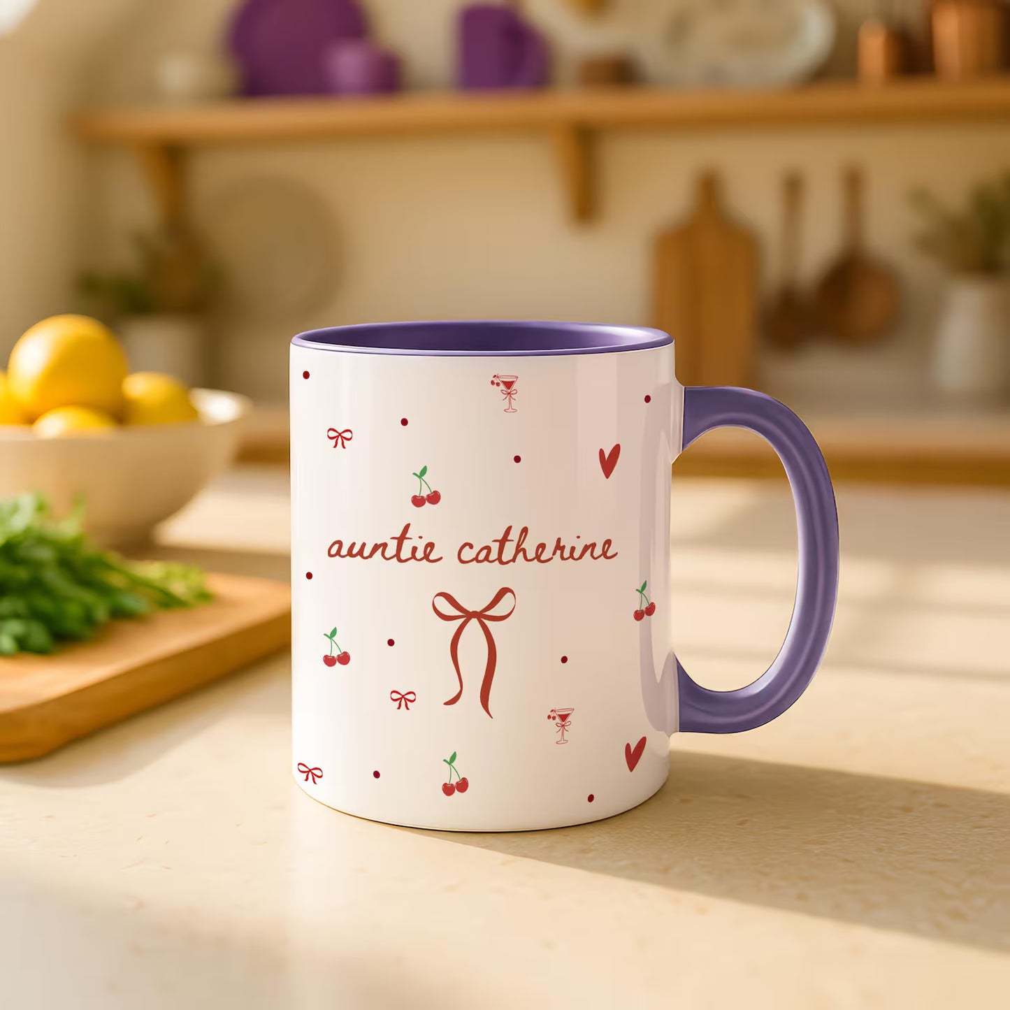 Custom Auntie Mug – Personalized Name Coffee Cup, Pregnancy Reveal Gift for New Aunt
