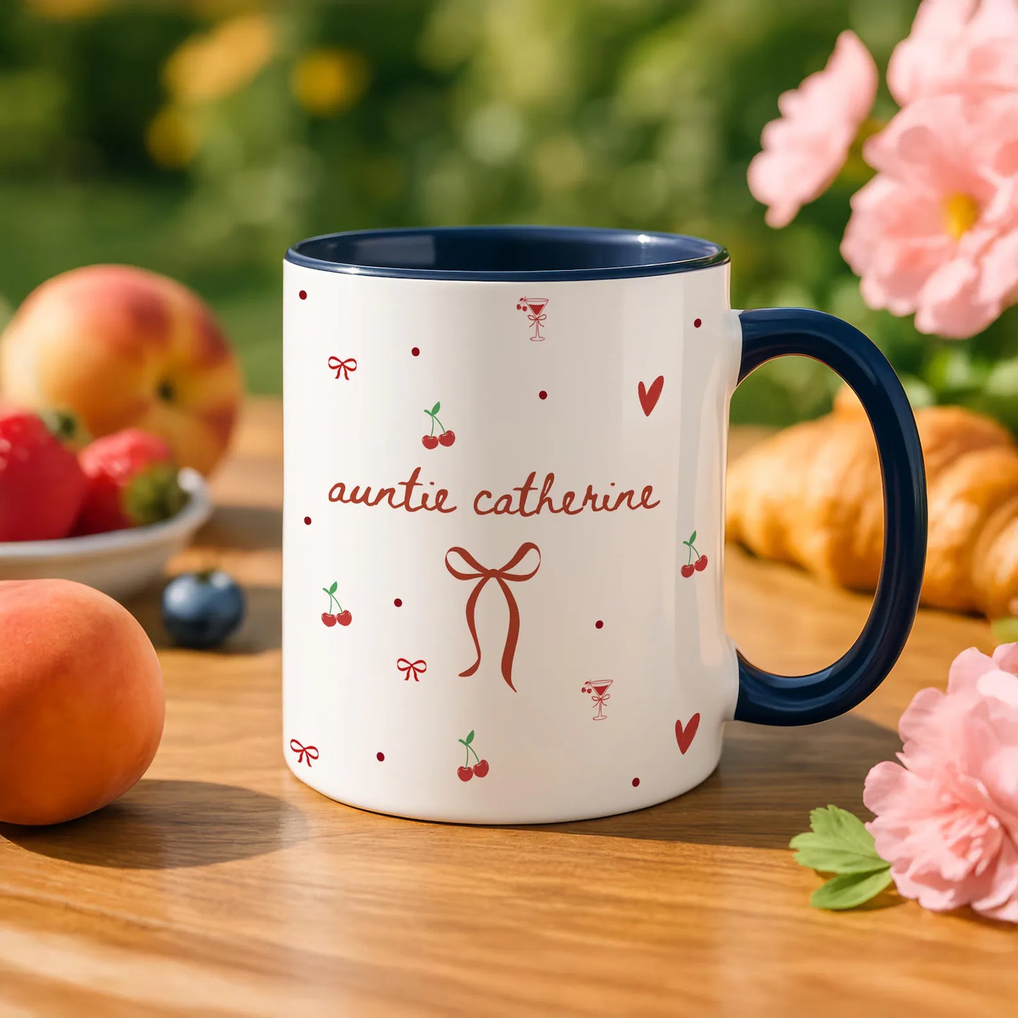 Custom Auntie Mug – Personalized Name Coffee Cup, Pregnancy Reveal Gift for New Aunt