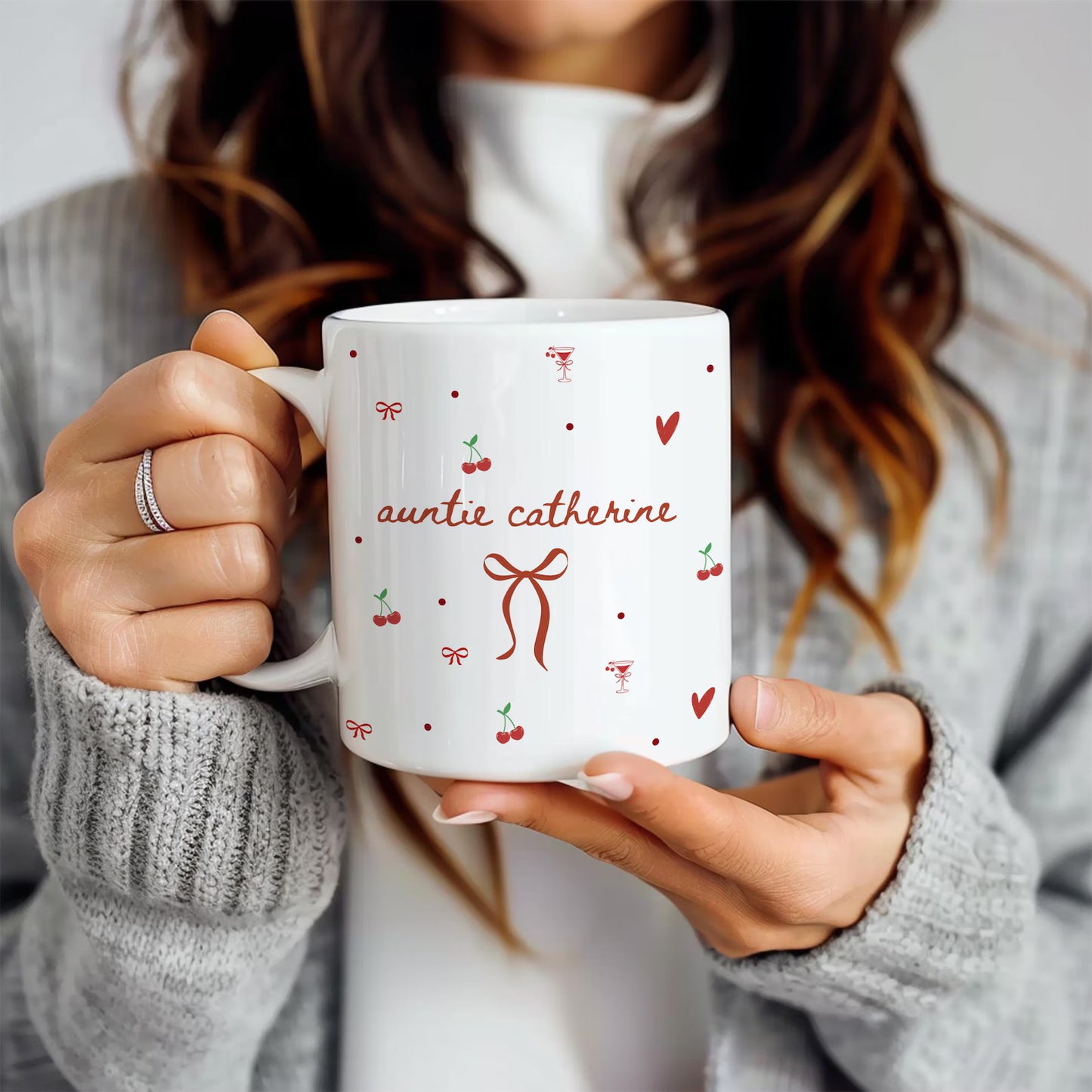 Custom Auntie Mug – Personalized Name Coffee Cup, Pregnancy Reveal Gift for New Aunt