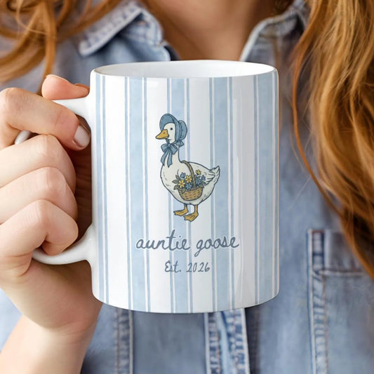 Personalized Auntie Goose Mug – Aunt Est 2026 Gift