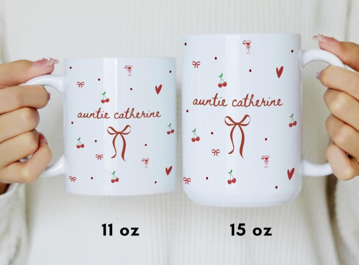 Custom Auntie Mug – Personalized Name Coffee Cup, Pregnancy Reveal Gift for New Aunt