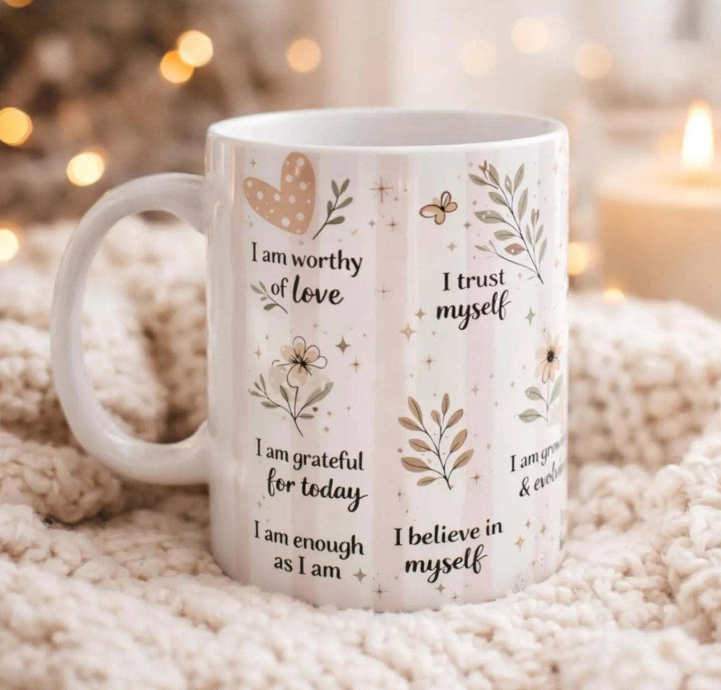 Affirmation Mug – Positive Quotes Coffee Cup, Mental Health Self Care Gift for Women