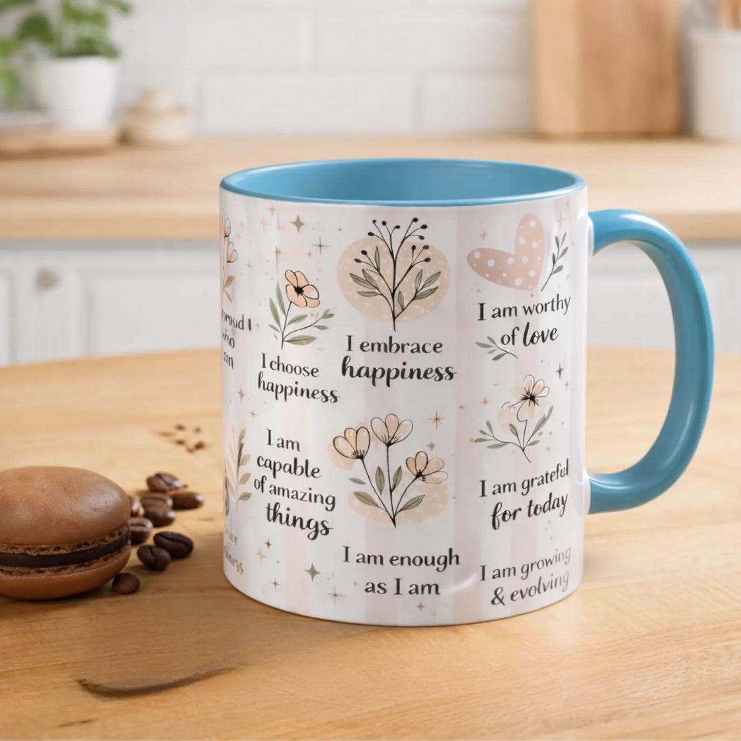 Affirmation Mug – Positive Quotes Coffee Cup, Mental Health Self Care Gift for Women