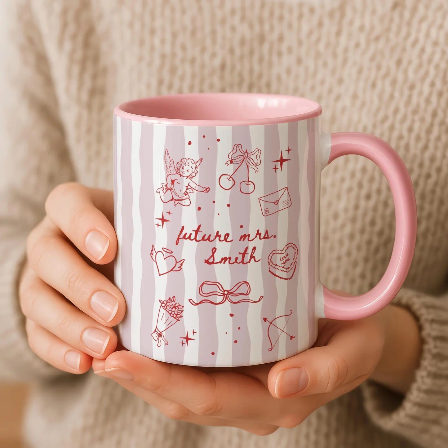 Future Mrs Personalized Mug – Bride To Be Coffee Cup with Custom Last Name, Engagement Gift