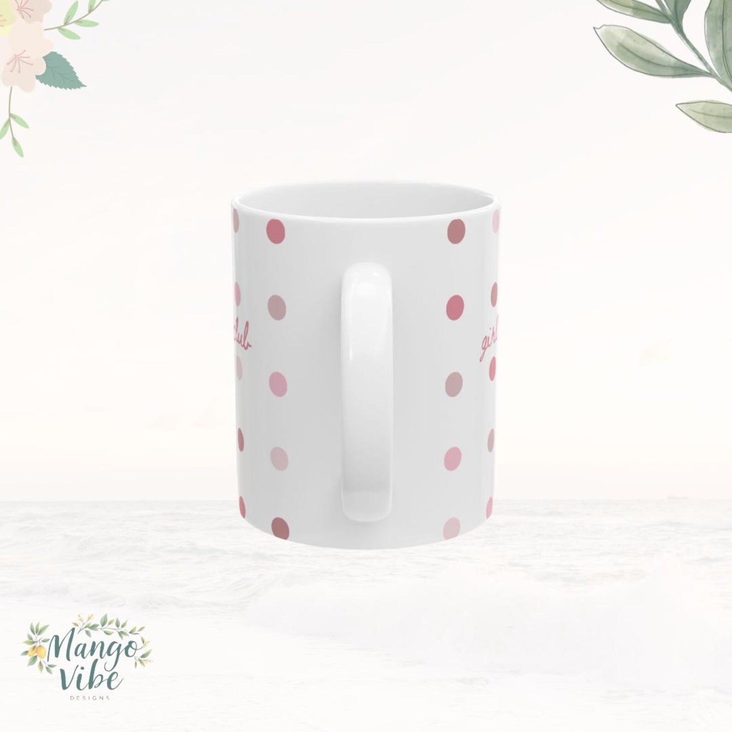 Girl Mom Club Mug – Polka Dot Bow Coffee Mug for Moms