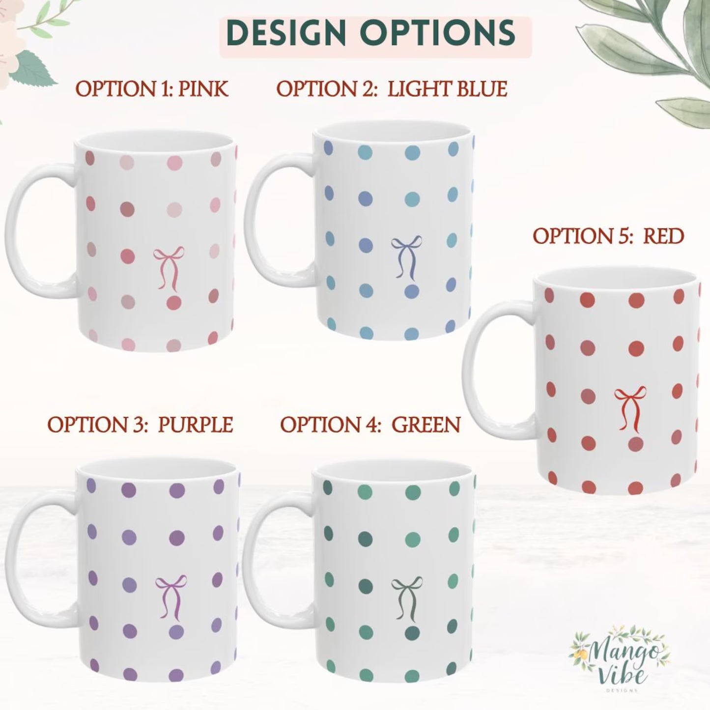 Girl Mom Club Mug – Polka Dot Bow Coffee Mug for Moms
