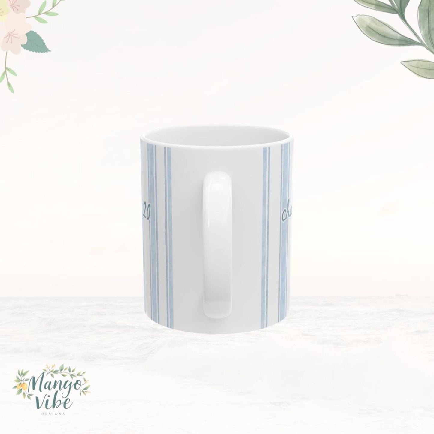 Chapter 20 Birthday Mug – Aesthetic Striped Bow Coffee Mug, 20th Birthday Gift for Her