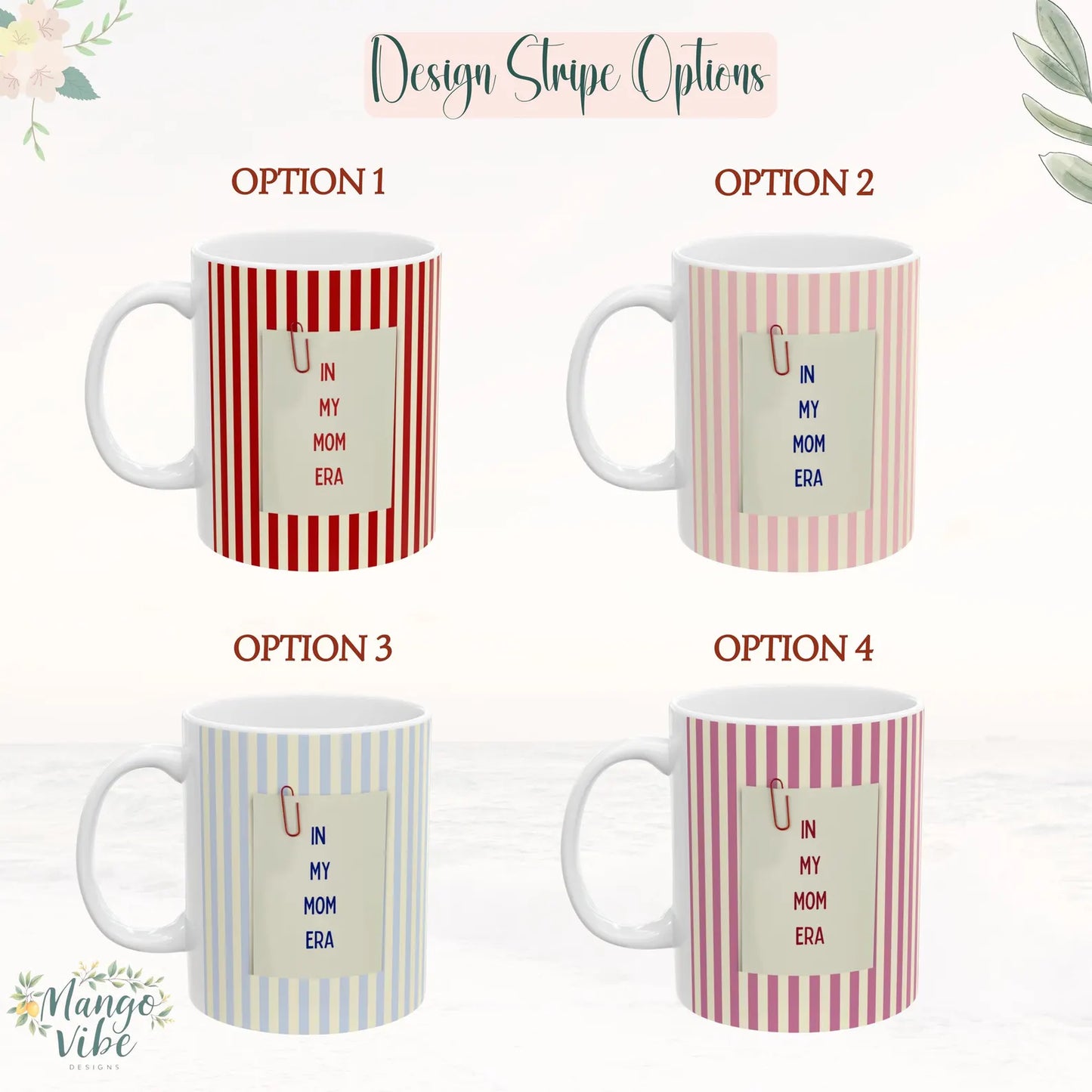 In My Mom Era Mug – Red Striped Coffee Mug for Moms