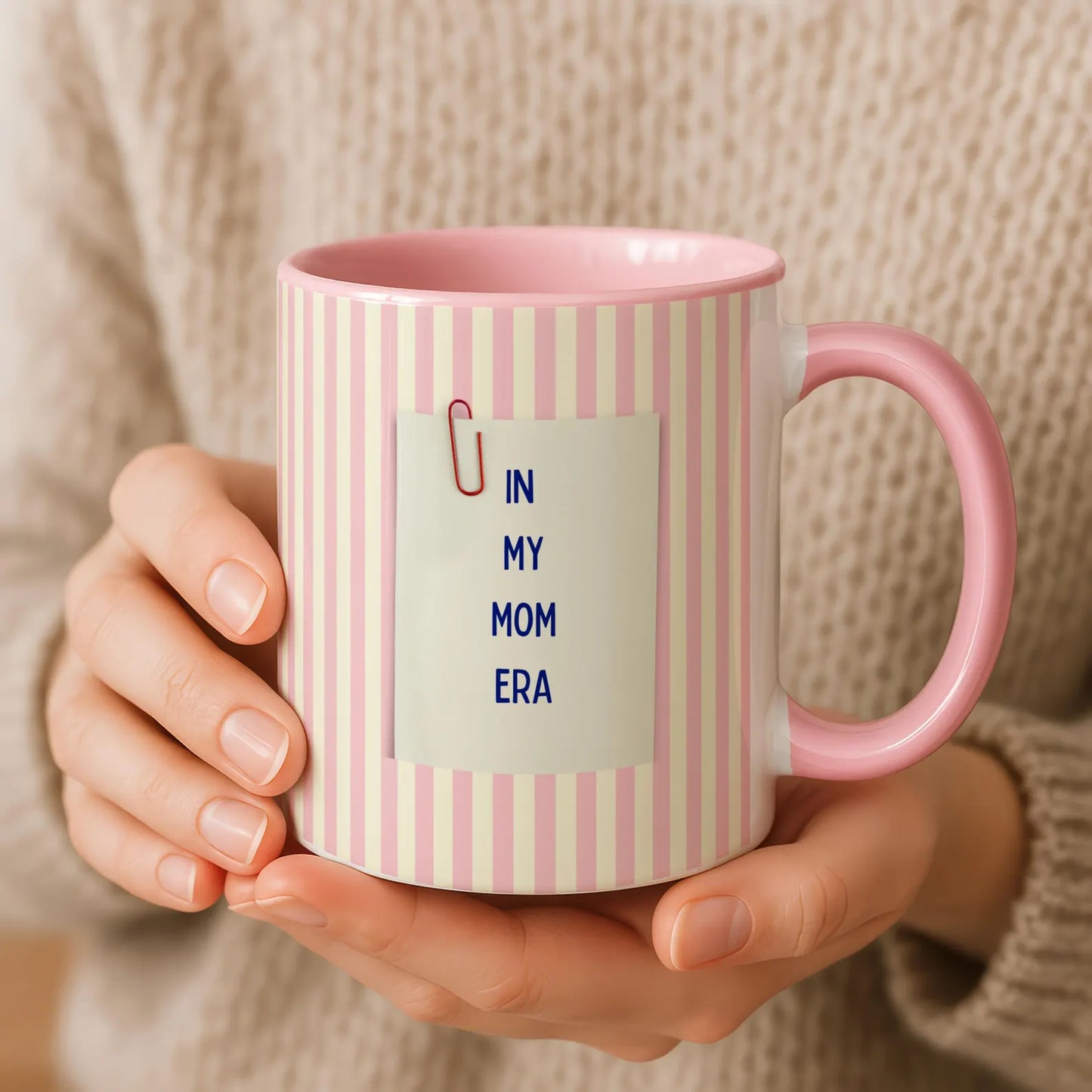 In My Mom Era Mug – Red Striped Coffee Mug for Moms