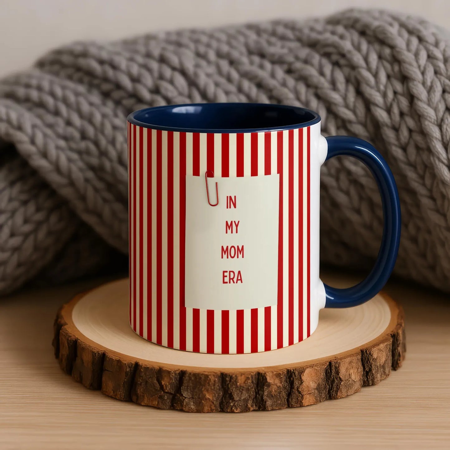 In My Mom Era Mug – Red Striped Coffee Mug for Moms