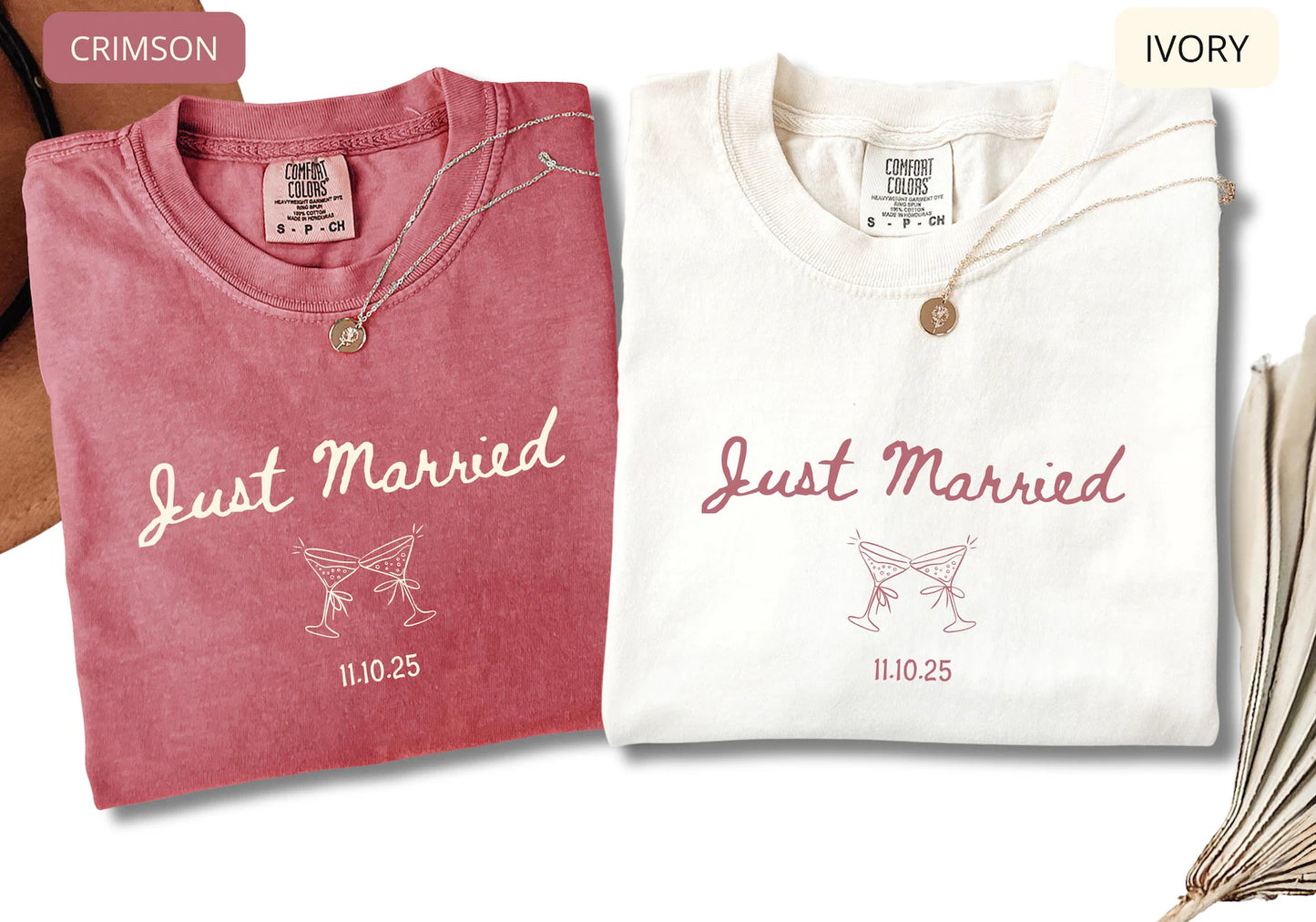 Just Married Comfort Colors Shirt – Newlywed Couple Tee, Honeymoon Shirt, Wedding Gift